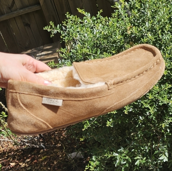 Nwot Men PAWZ BY BEARPAW Genuine Suede Caleb Moccasin Slipper  us 12 - Picture 2 of 13